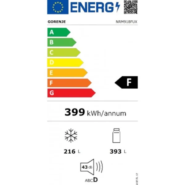 Gorenje NRM918FUX Ψυγείο Ντουλάπα 609lt Total NoFrost Υ178.5xΠ91.2xΒ72.5εκ. Inox - Image 2