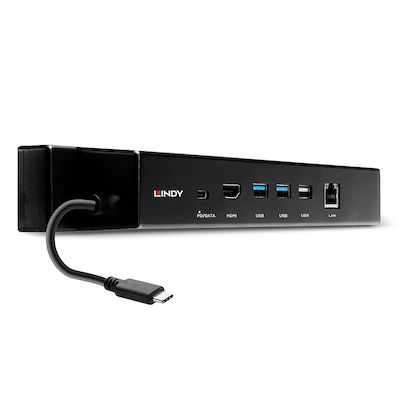 Lindy USB-C Docking Station με HDMI 4K PD Ethernet Μαύρο (43319)