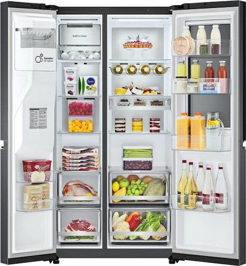 LG Ψυγείο Ντουλάπα 635lt Total NoFrost Υ179xΠ91.3xΒ73.5εκ. Μαύρο GSXV90MCDE