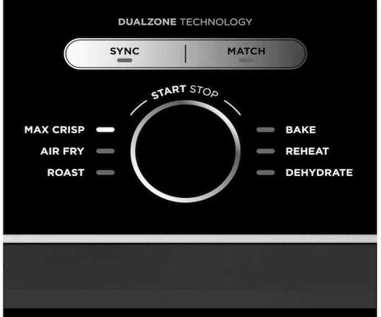 Ninja Foodi Max Dual Zone Air Fryer με Διπλό Αποσπώμενο Κάδο 9.5lt Μαύρο