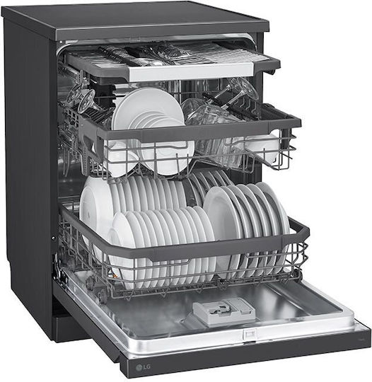 LG Ελεύθερο Πλυντήριο Πιάτων με Wi-Fi για 14 Σερβίτσια QuadWash Π60xY85εκ. Μαύρο