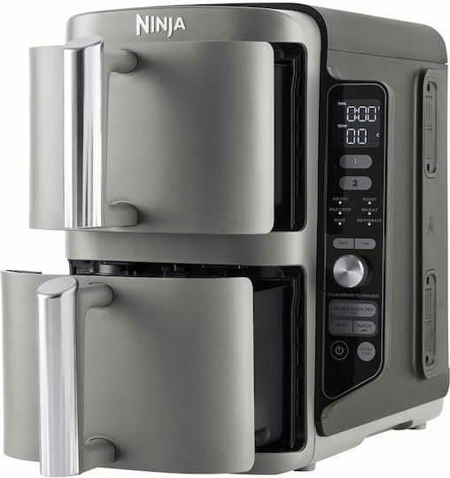 Ninja Double Stack XL Air Fryer με Διπλό Αποσπώμενο Κάδο 9.5lt Γκρι