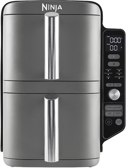 Ninja Double Stack XL Air Fryer με Διπλό Αποσπώμενο Κάδο 9.5lt Γκρι