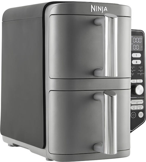 Ninja Double Stack XL Air Fryer με Διπλό Αποσπώμενο Κάδο 9.5lt Γκρι