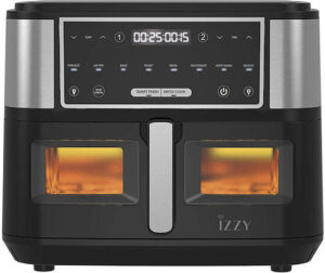 Izzy Air Fryer με Διπλό Αποσπώμενο Κάδο 10lt Ασημί IZ-8225